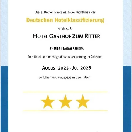 호텔 Hotel-gasthof Zum Ritter 3*